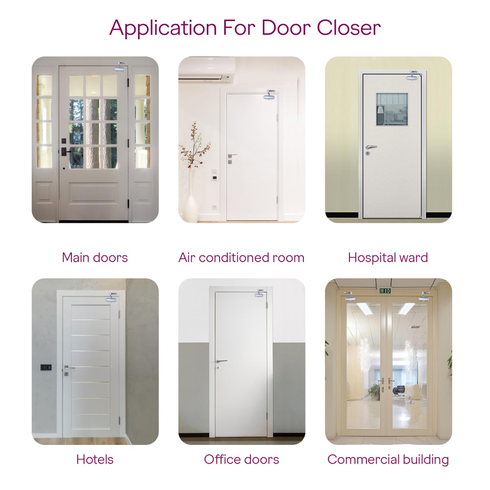 Godrej Hercules Door Closer | No Oil Leakage Guaranteed | Rack and Pinion Mechanism | Double Speed Adjustment (Silver Finish)
